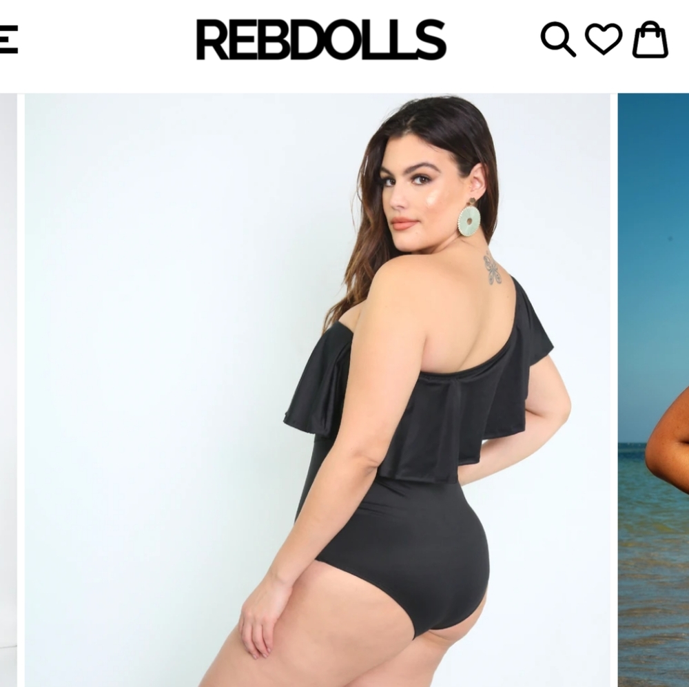 Rebdolls One Shoulder Swimsuit - Picture 2 of 5